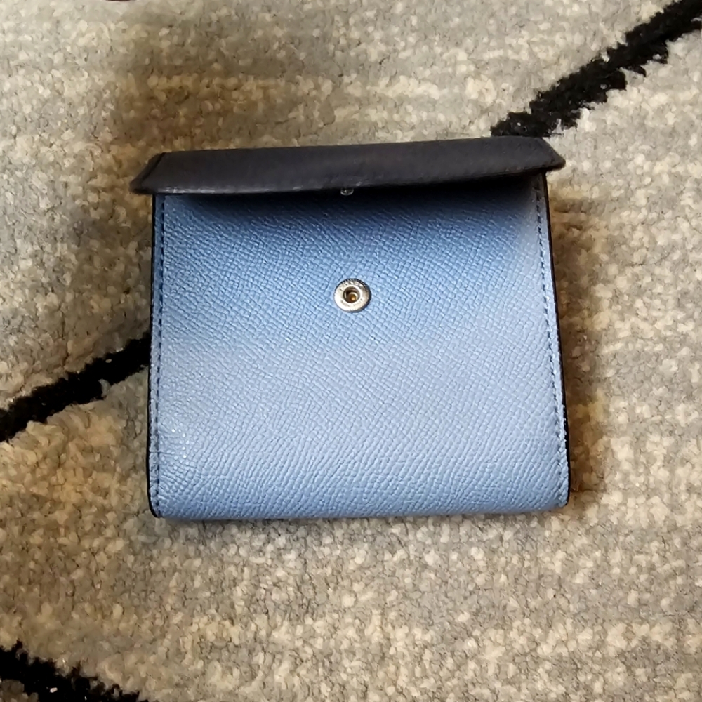 Coach Essential Mini Trifold Wallet In Colorblock Blue - Picture 5 of 10